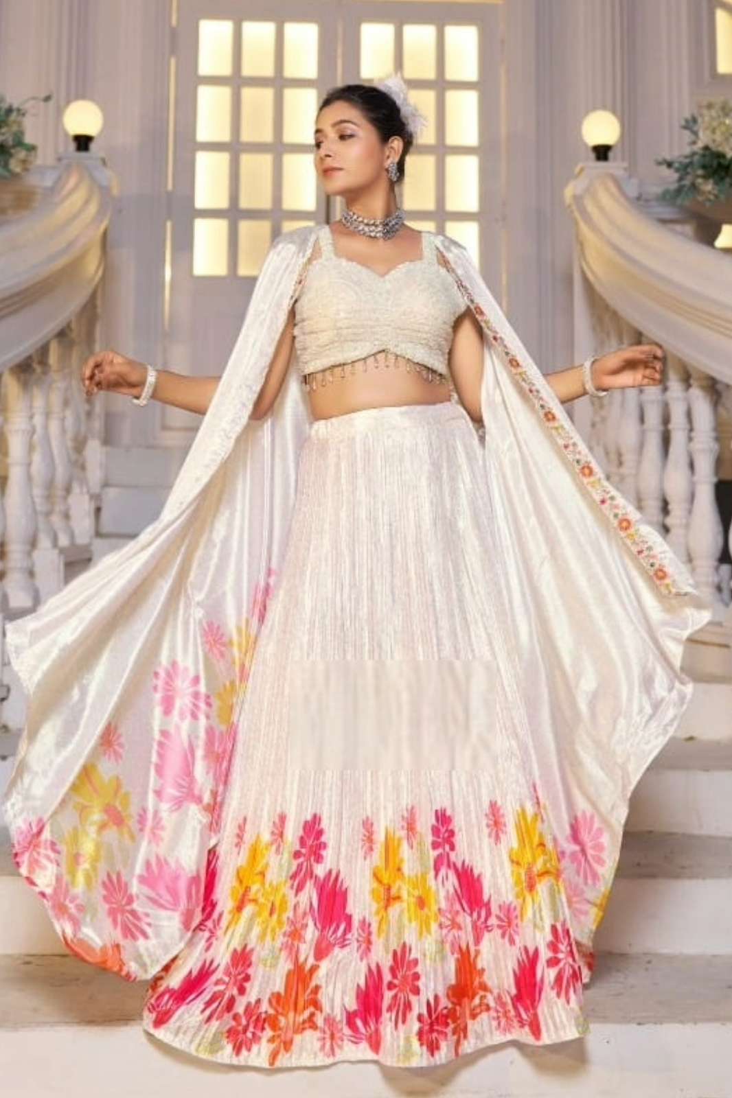 Lapink 12861 Party Wear Silk Floral Print and Hand Work Lehenga Choli
