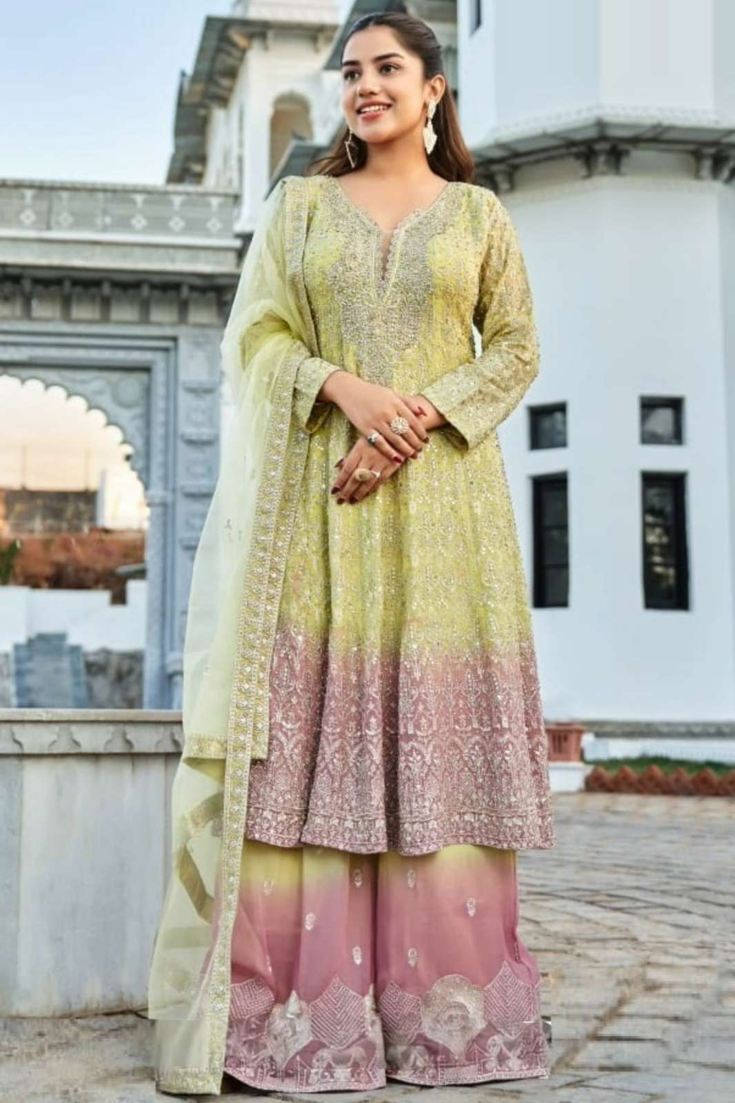 Lapink 12866 Party Wear Viscose Embroidery & Sequence Work Plazo Suit