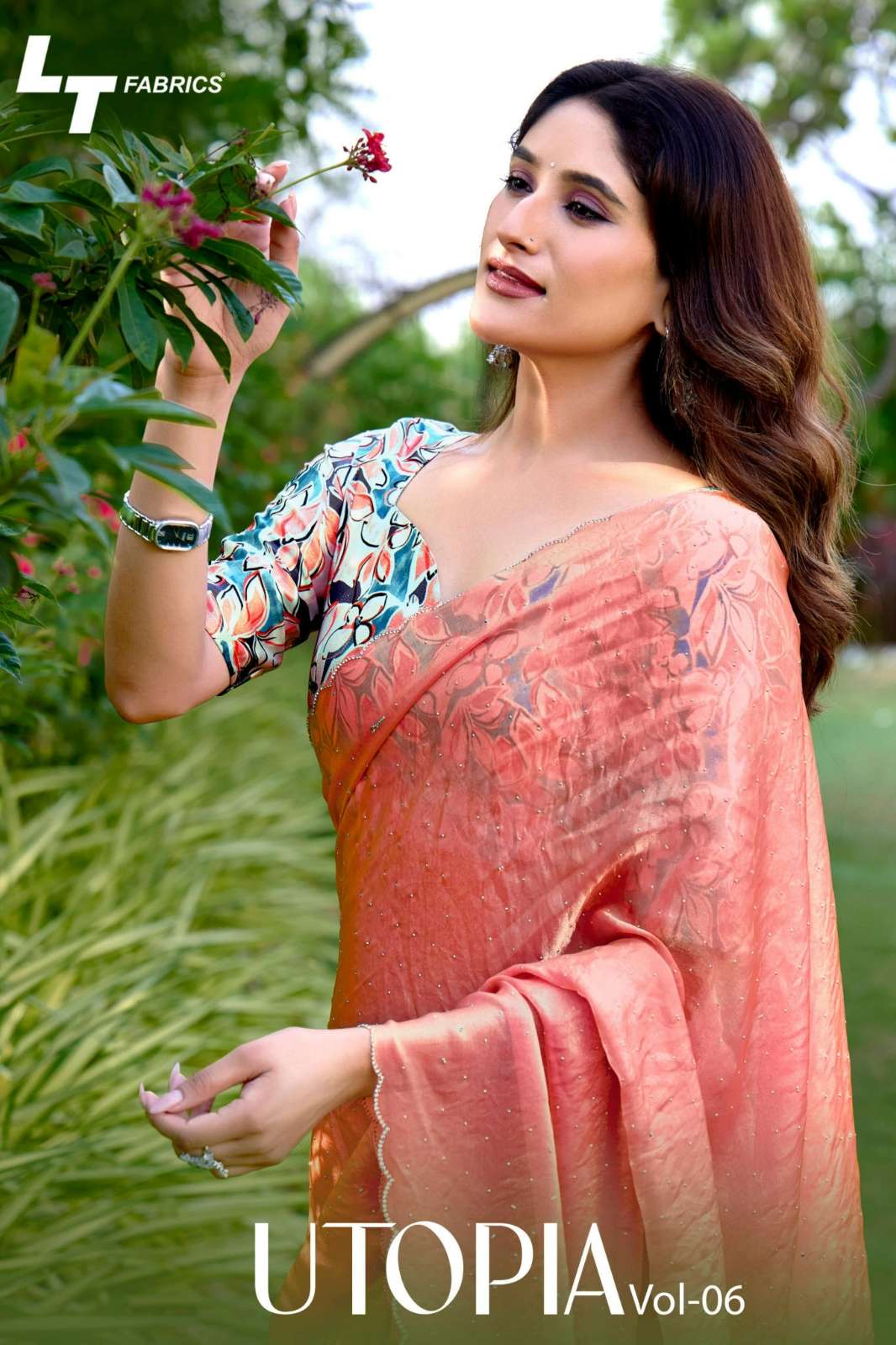 LT FASHIONS UTOPIA VOL6 MALAI SILK SAREE WITH FANCY CONTRAST BLOUSE