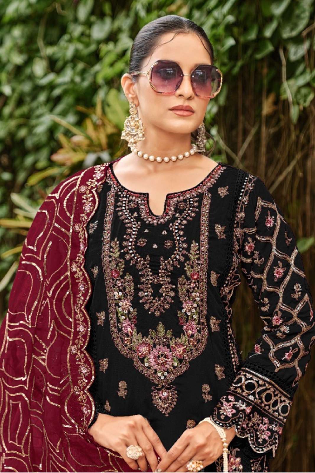 MOTIFZ 739 ABCD GEORGETTE EMBROIDERED SEMI STITCHED SUITS
