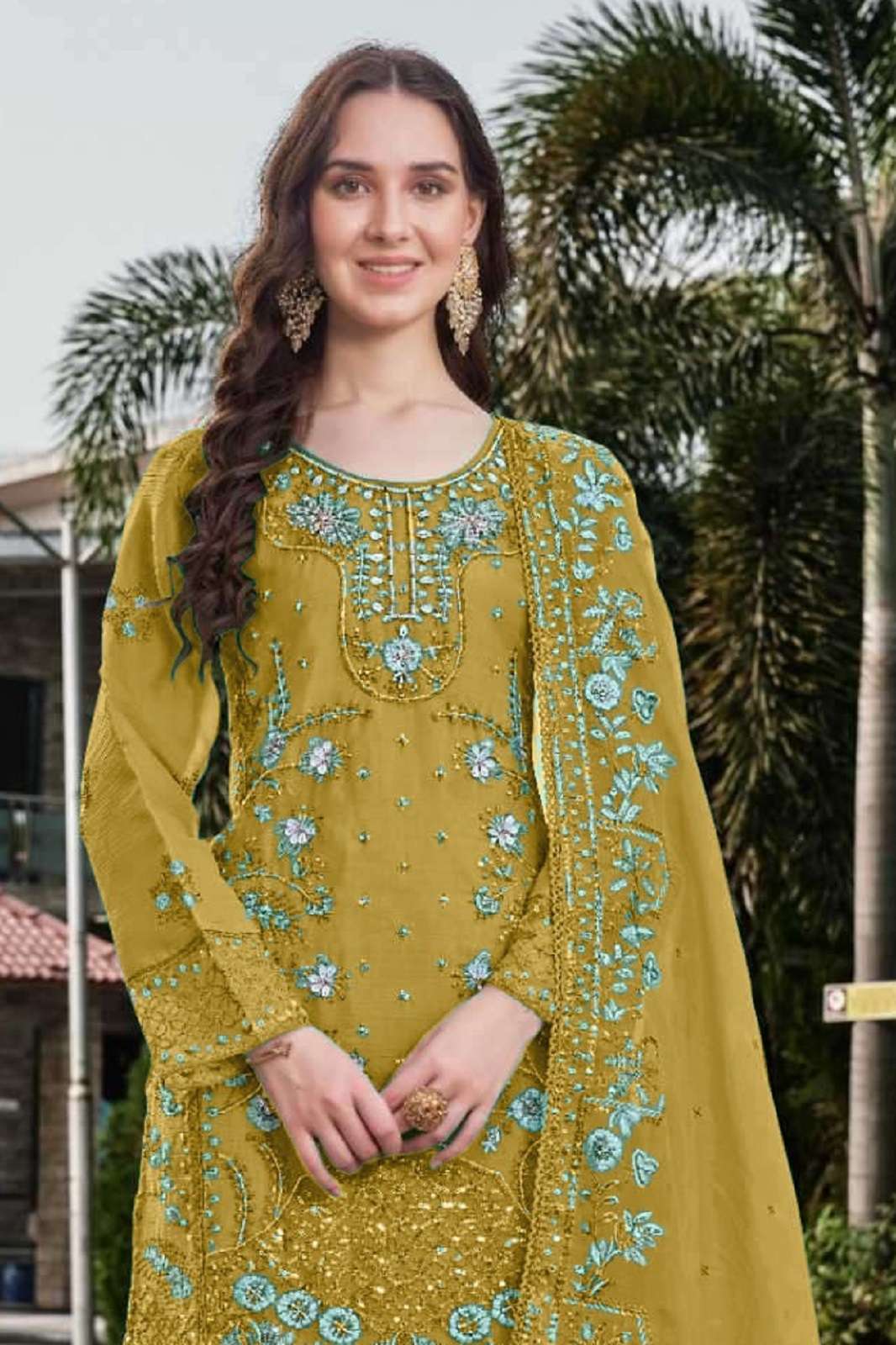 MOTIFZ 851 ABCD ORGANZA EMBROIDERED SUITS