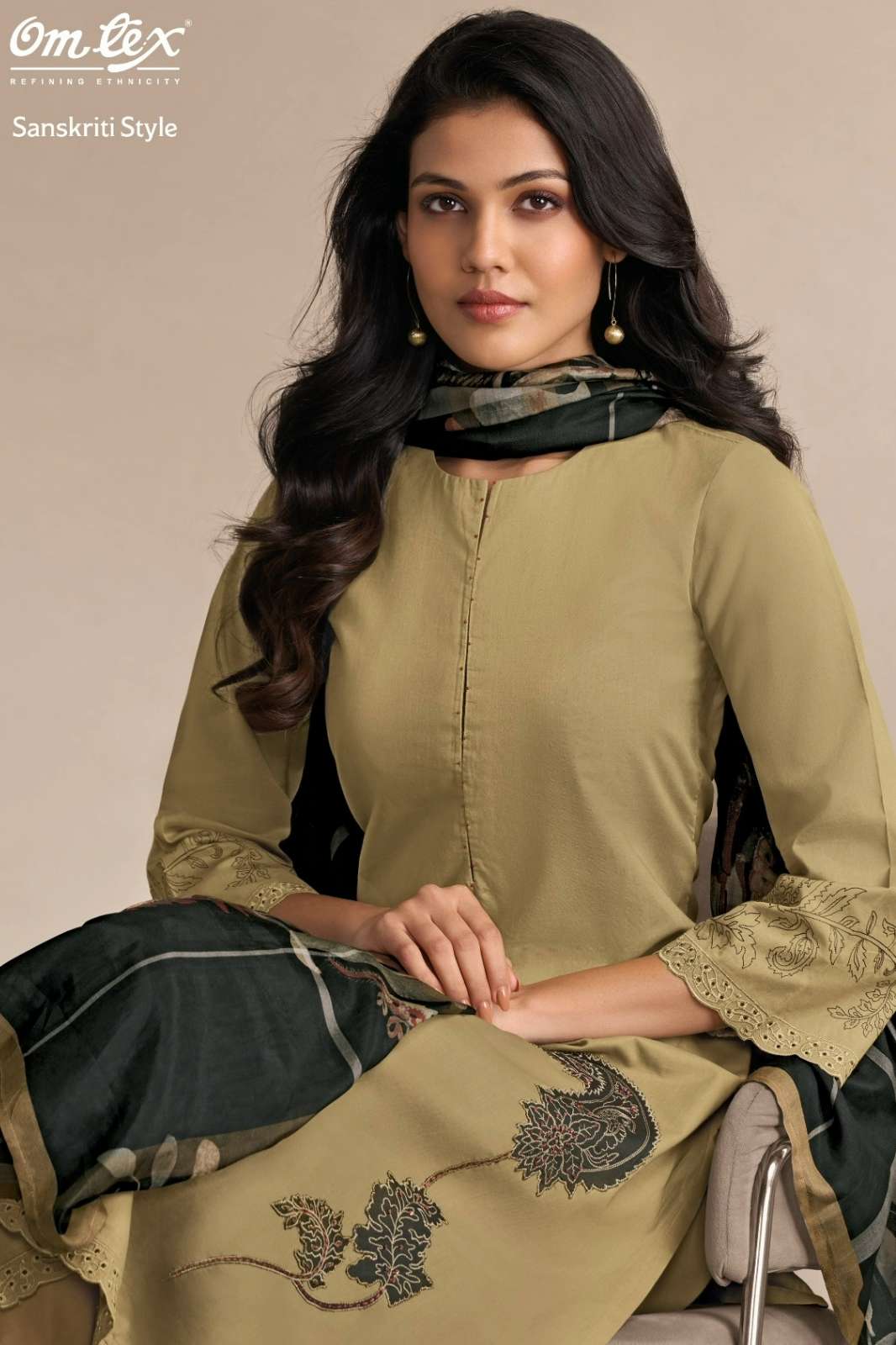 OMTEX SANSKRITI STYLE PREMIUM LAWN COTTON SUIT WITH HAND EMBROIDERY 