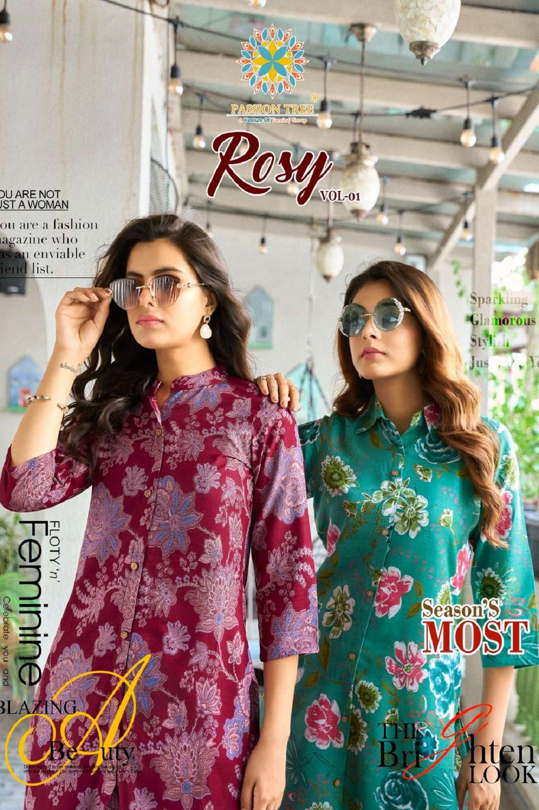 PASSION TREE ROSY VOL 1 RAYON PRINTED READY TO WEAR CO ORD SETS