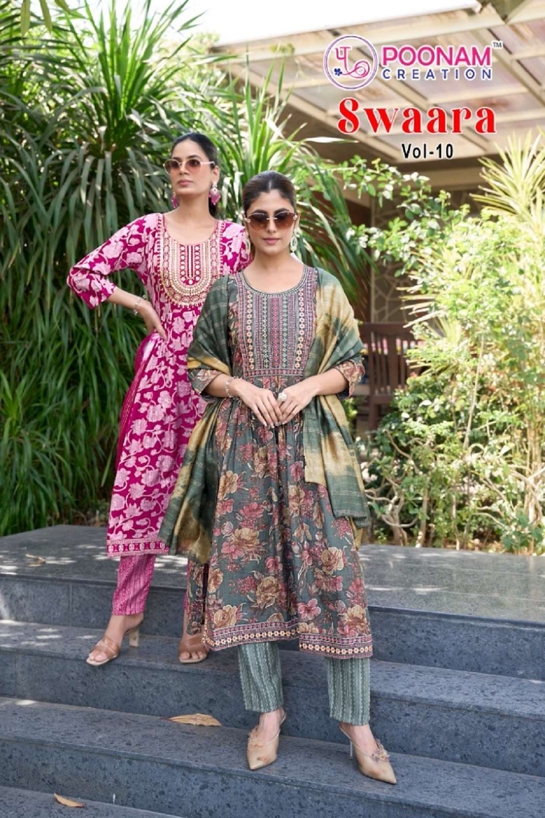 POONAM DESIGNER SWARAA VOL 10 READY TO WEAR KURTIES
