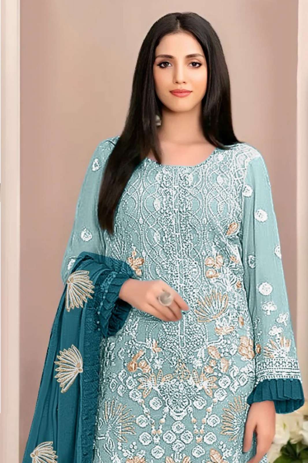 SAFA CREATION SF PK 1025 ABCD GEORGETTE EMBROIDERED SUITS
