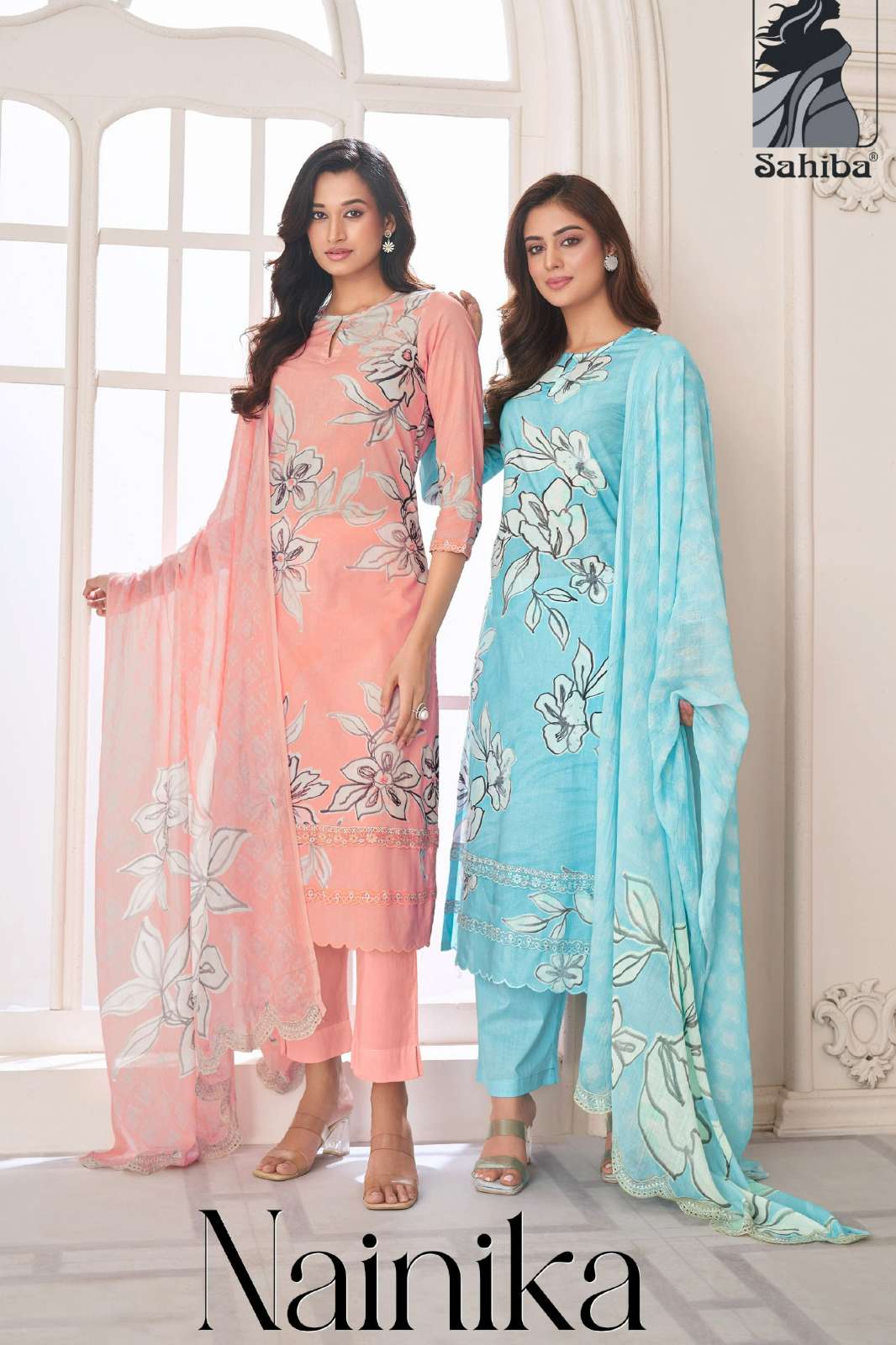 SAHIBA NAINIKA PURE COTTON LAWN DIGITAL PRINTED SUIT WITH KHATLI WORK