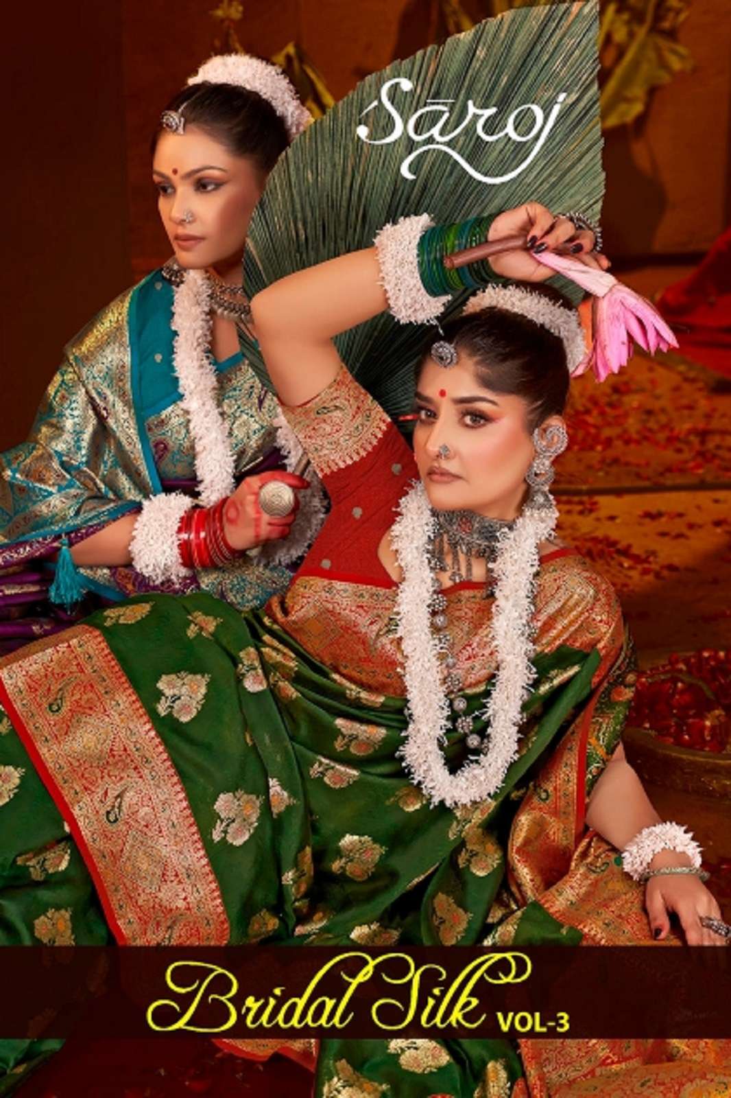 SAROJ SAREES BRIDAL SILK VOL 3 RICH PALLU WORKED SAREES