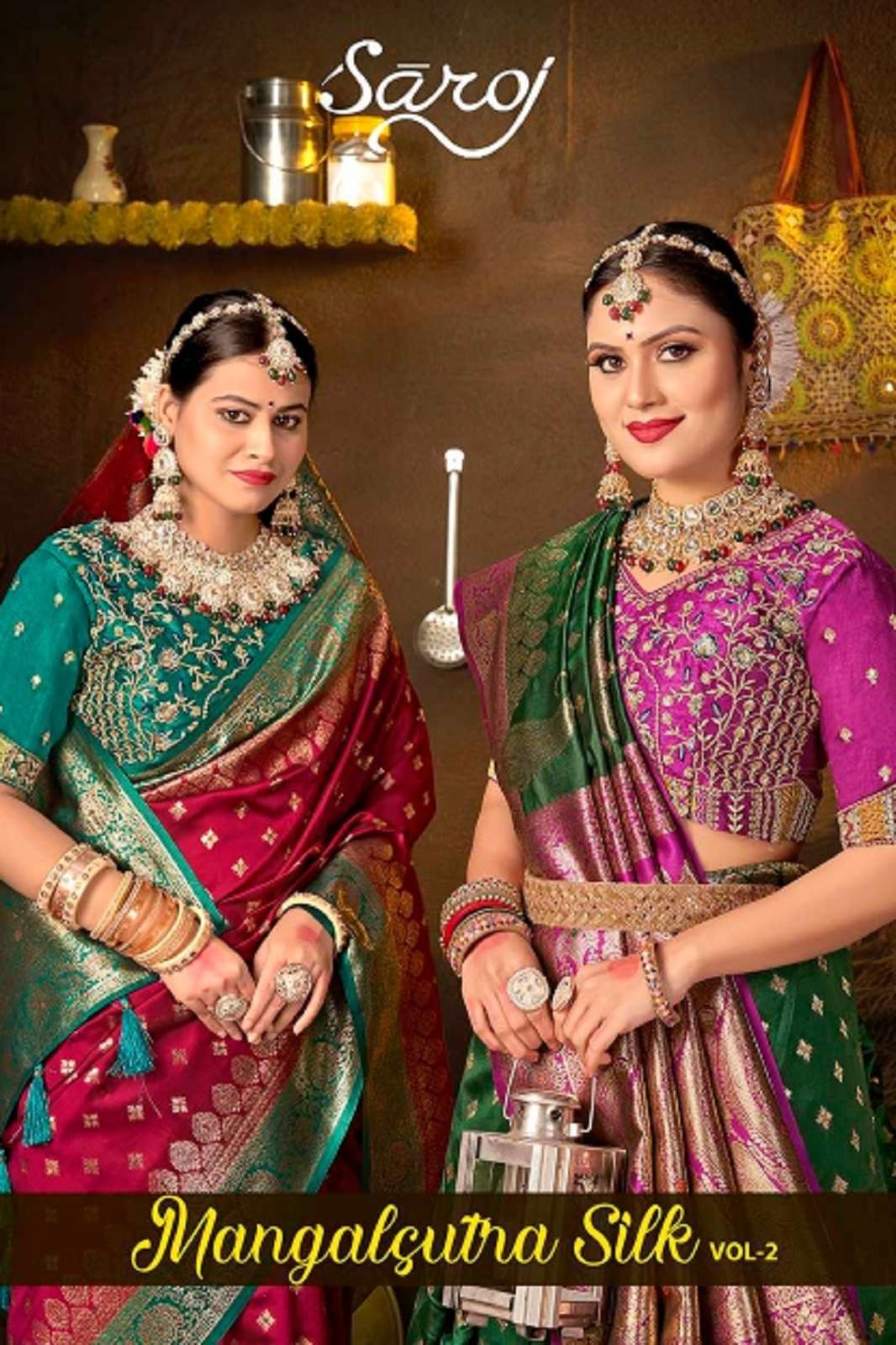 SAROJ SAREES MANGALSUTRA SILK VOL 2 RICH PALLU HEAVY WORKED SAREES