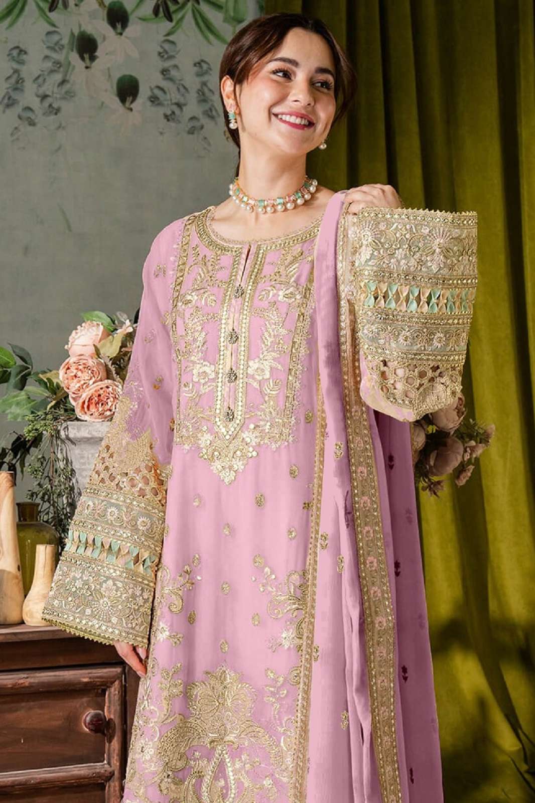 SERINE S 650 ABCD FAUX GEORGETTE HANDWORKED SUITS