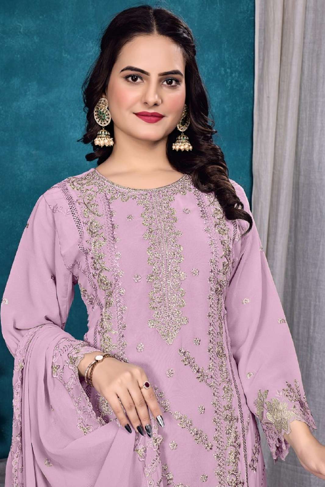 SERINE S 673 FAUX GEORGETTE EMBROIDERED SUITS