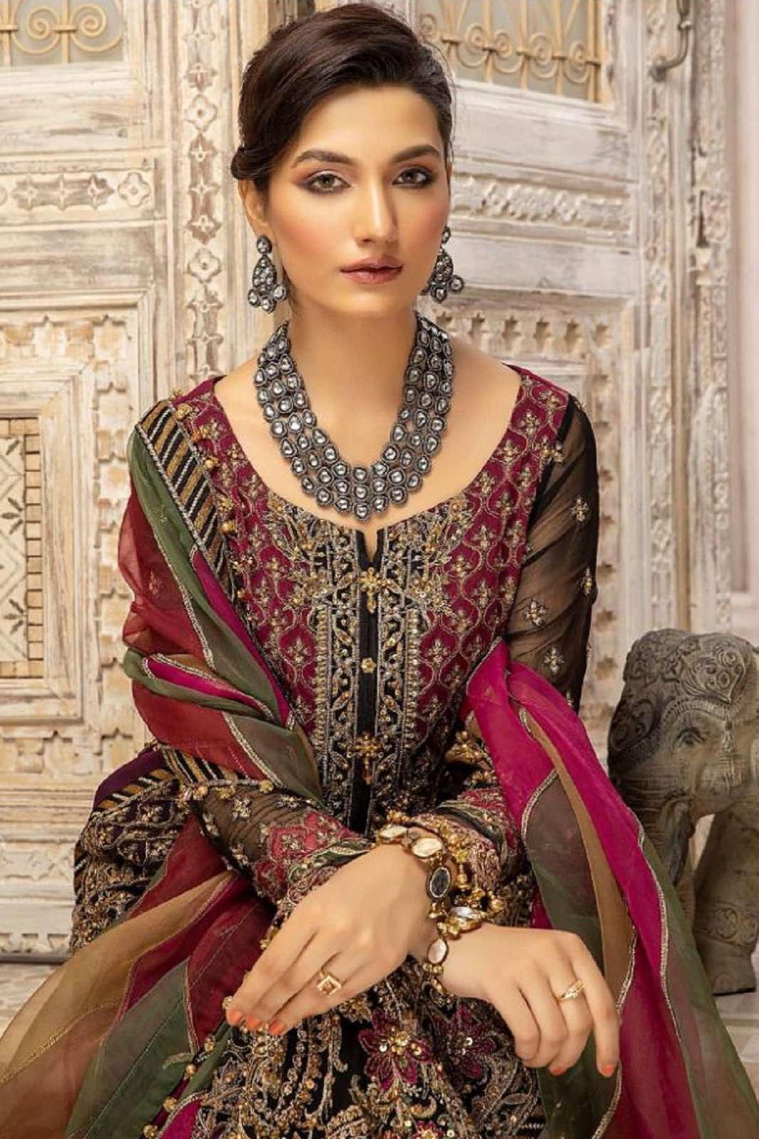 SERINE S 92 GEORGETTE EMBROIDERY WORKED SUITS 