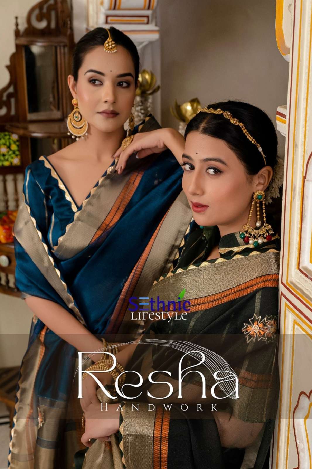  SETHNIC LIFESTYLE RESHA 83001 TO 83004 HAND WORKED SAREES