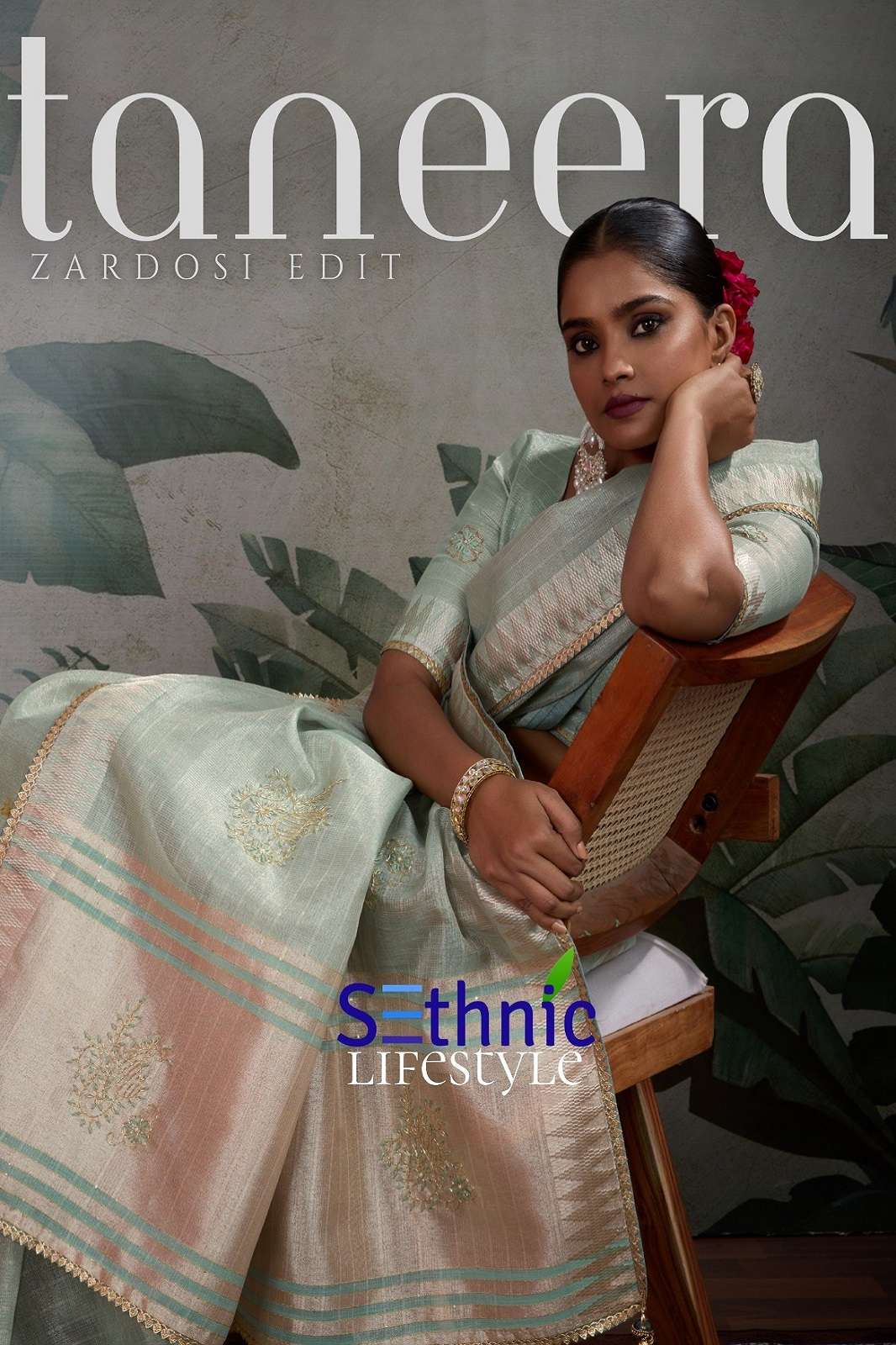 SETHNIC LIFESTYLE TANEERA LINEN  HAND WORKED SAREES