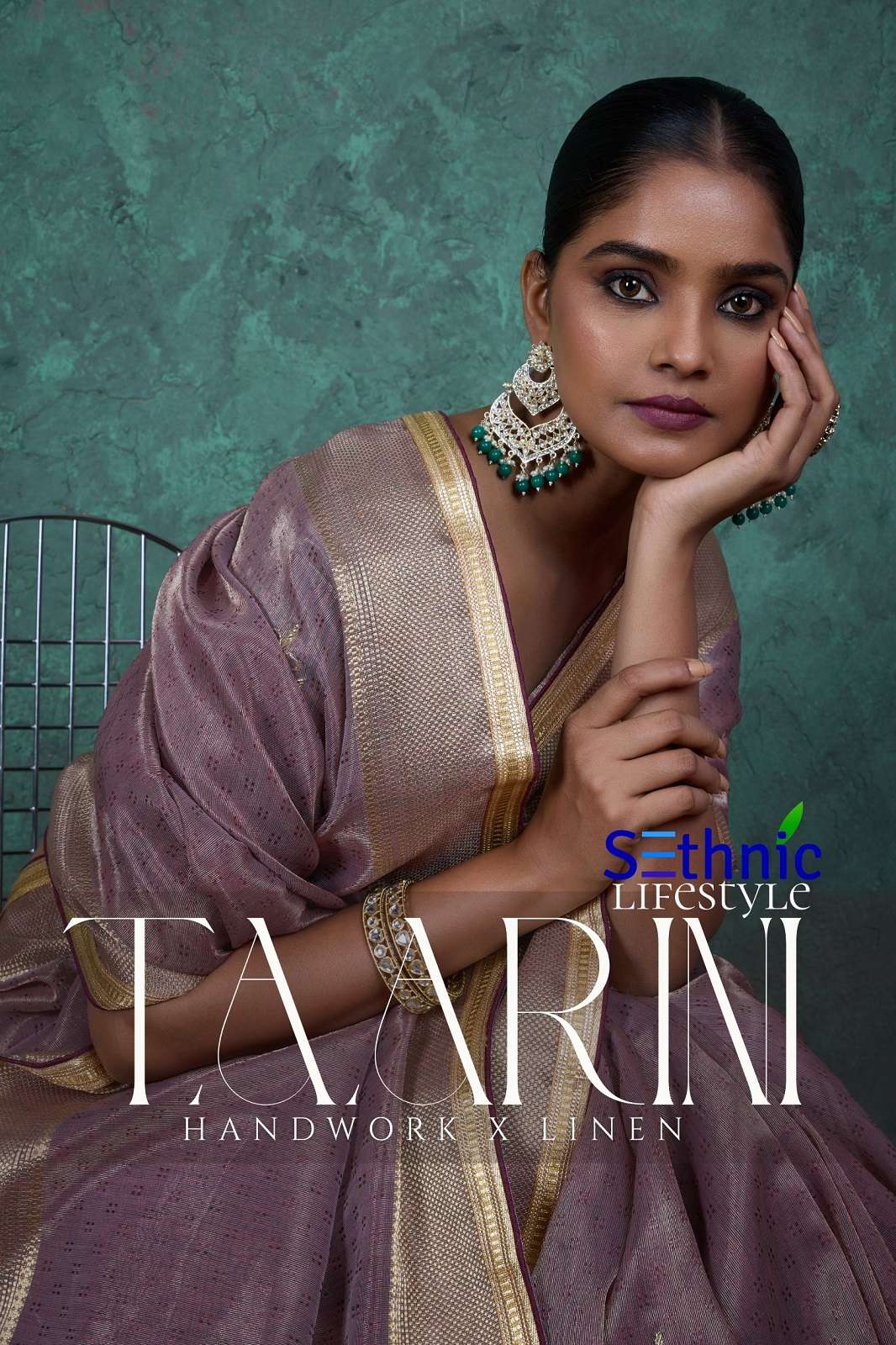 SETHNIC TAARINI 84001 TO 84005 LINEN HANDWORKED SAREES