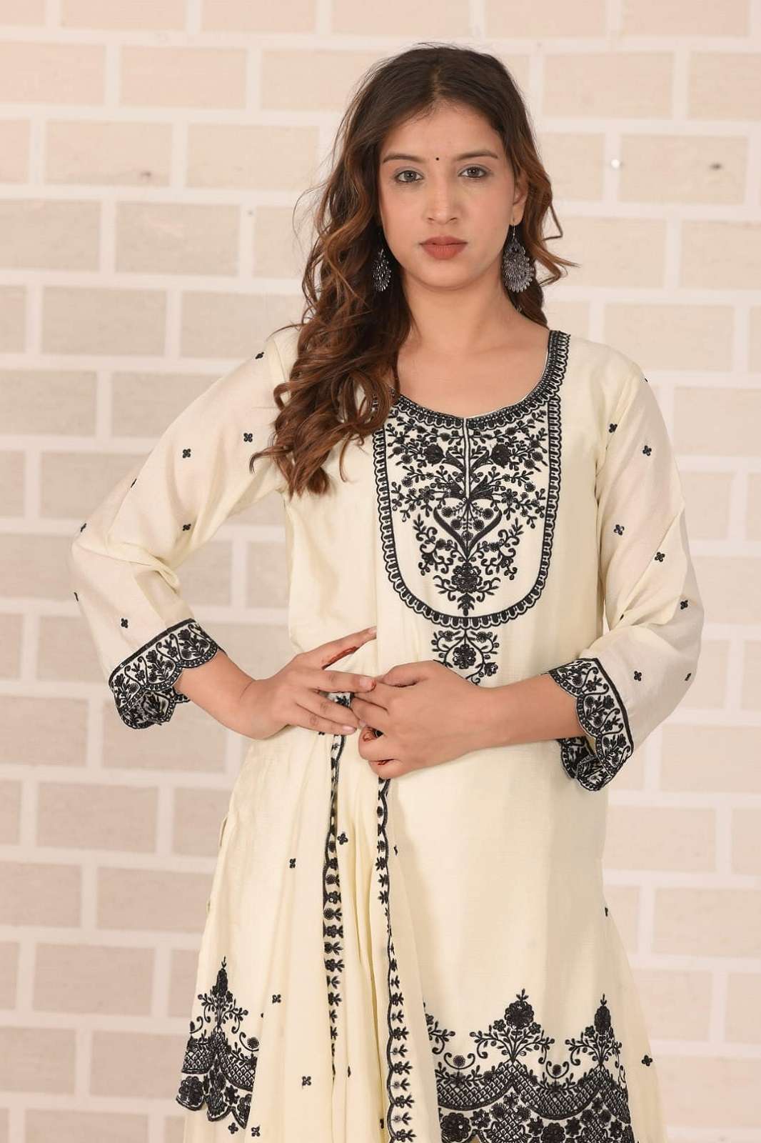SHRI BALAJI 3 PIECE CHINON EMBROIDERED READY TO WEAR SUITS