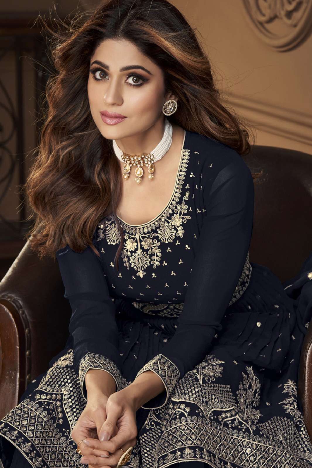 SHRI BALAJI 8696 GEORGETTE EMBROIDERED ANARKALI KURTIES