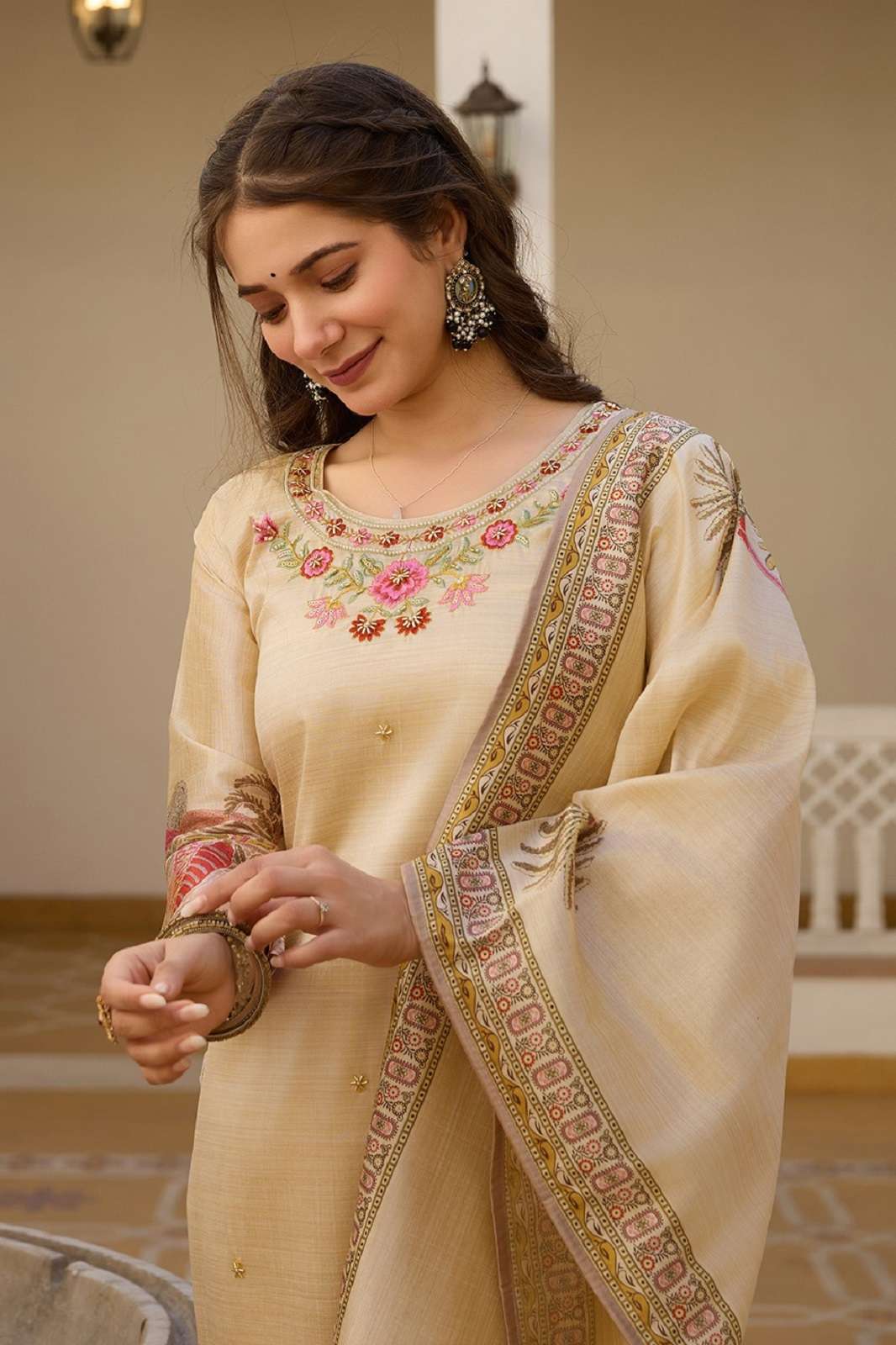 SHRI BALAJI BF 22 VISCOSE SILK EMBROIDERED READY TO WEAR SUITS
