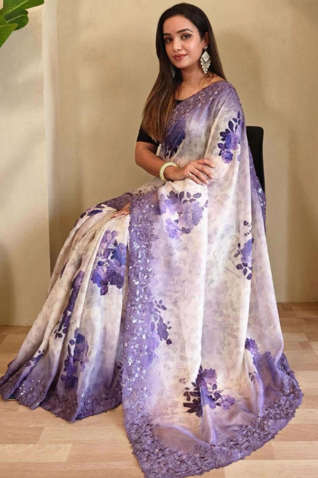 Shri Balaji Emporium 3034 Hand crafted magicgold organza sarees