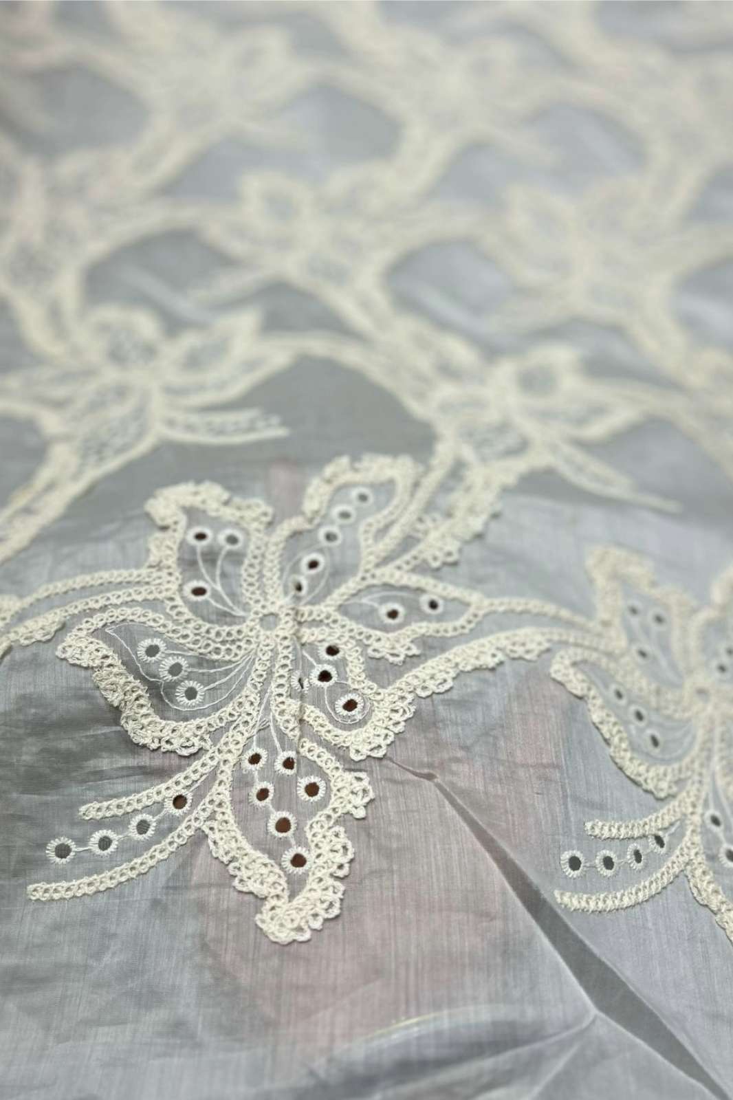 Shri Balaji Emporium A616 Aplic and Embroidery Work Handloom Chanderi Designer Fabric