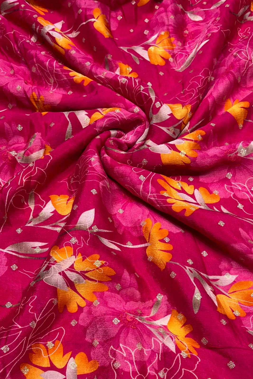 Shri Balaji Emporium A619 Zari Booti Embroidery Work Pure Chinon Designer Fabric