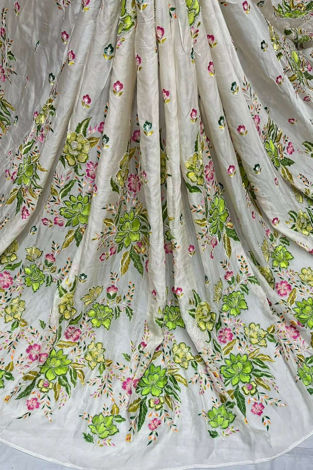 Shri Balaji Emporium A624 Position print Embroidery Work Designer Organza Fabric