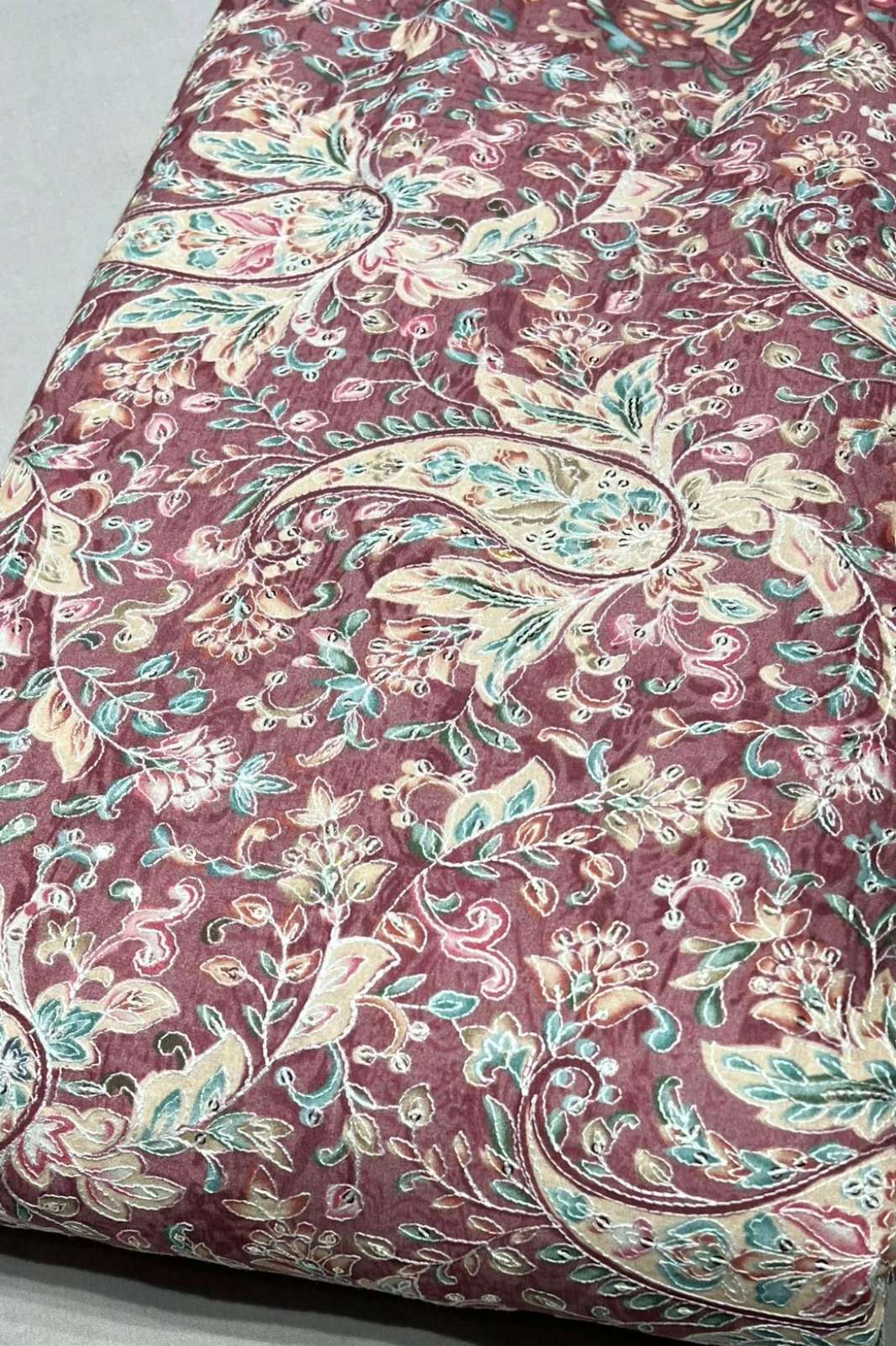 Shri Balaji Emporium A628 Position Print Embroidered Designer Pure Cotton Fabric