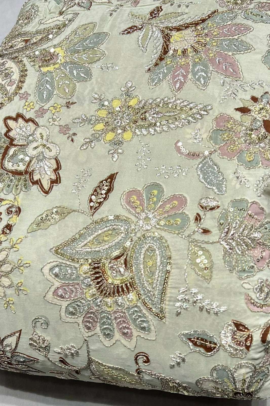 Shri Balaji Emporium A630 Position Print Embroidery Work Designer Crepe Fabric