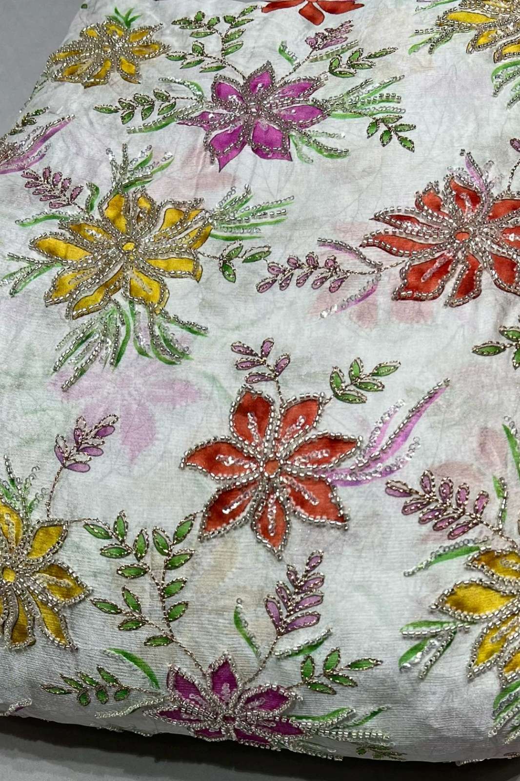 Shri Balaji Emporium A638 Position Print Embroidered Chinon Designer Fabric