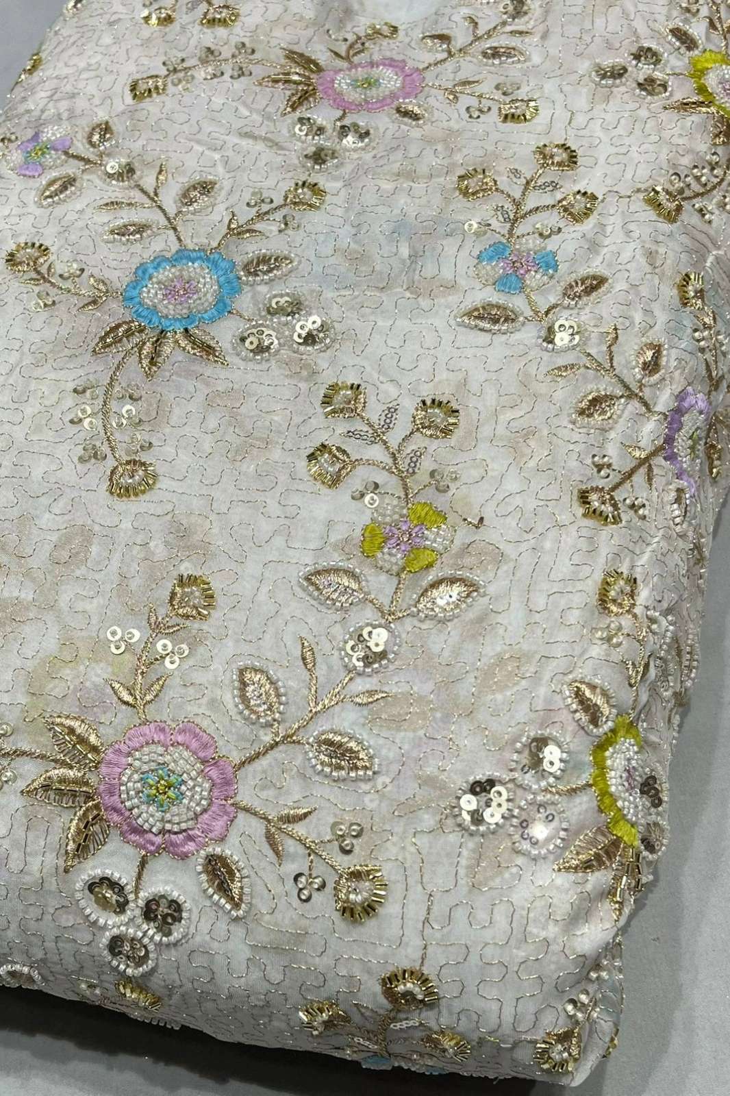 Shri Balaji Emporium A641 Cutdana and Embroidery Work Designer Organza Fabric