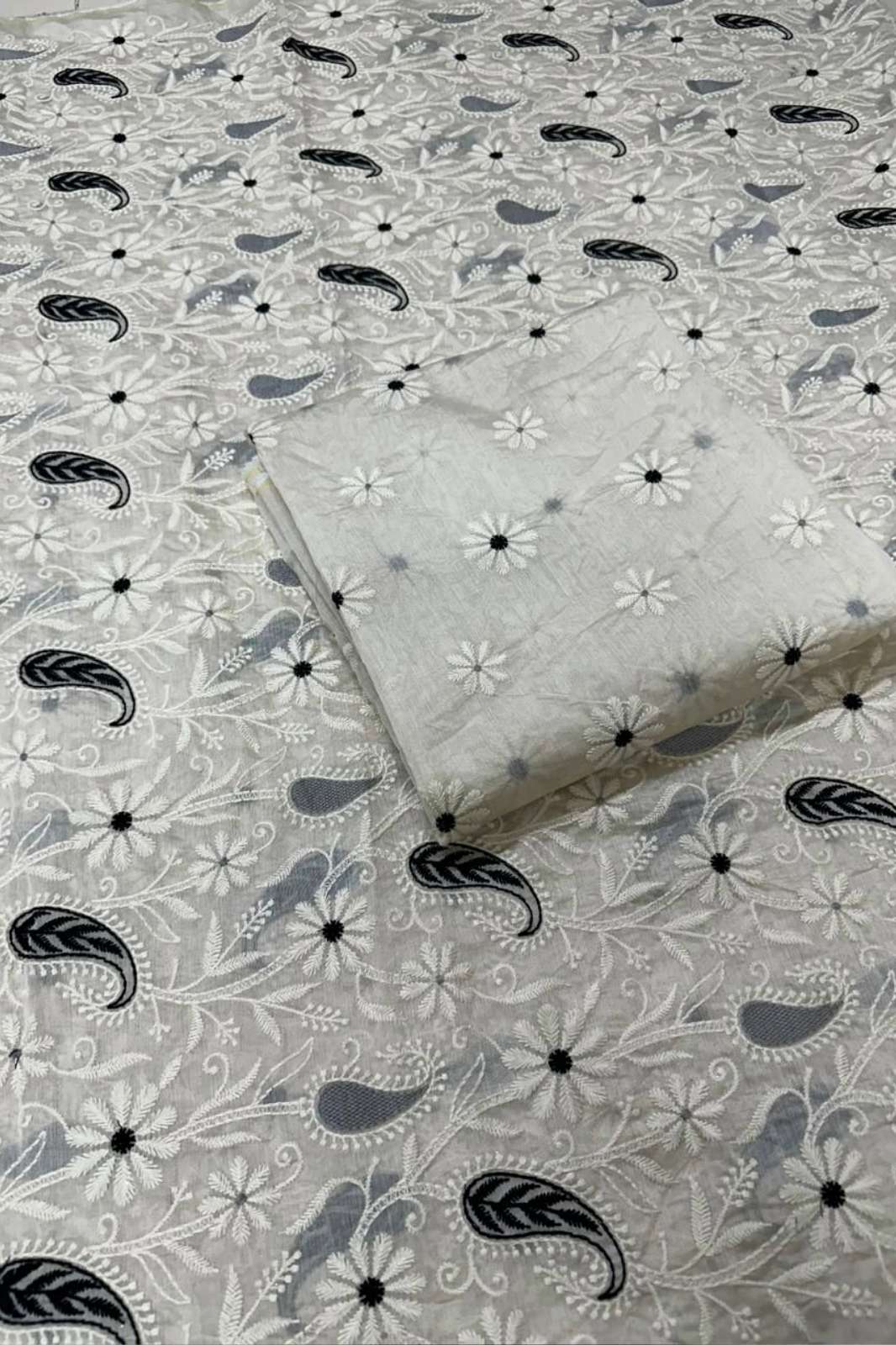 Shri Balaji Emporium A643 Pure Chanderi Persian Jaal Embroidery Work Designer Fabric