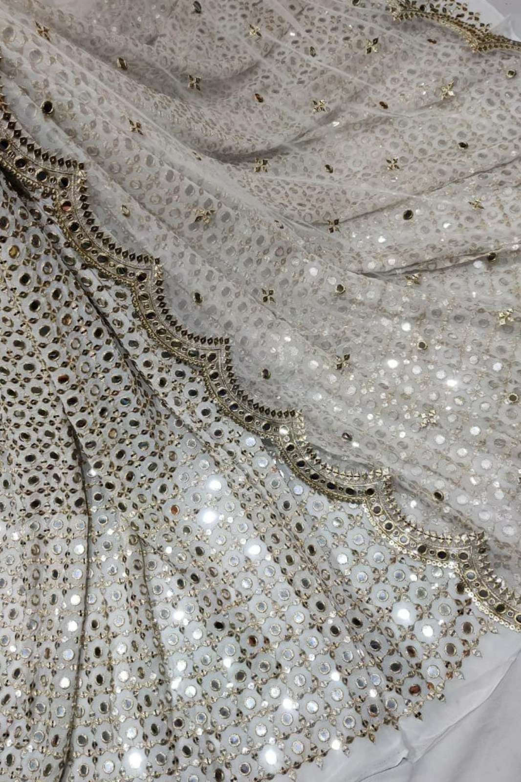 Shri Balaji Emporium A646 Mirror and Embroidery Work Designer Georgette Fabric