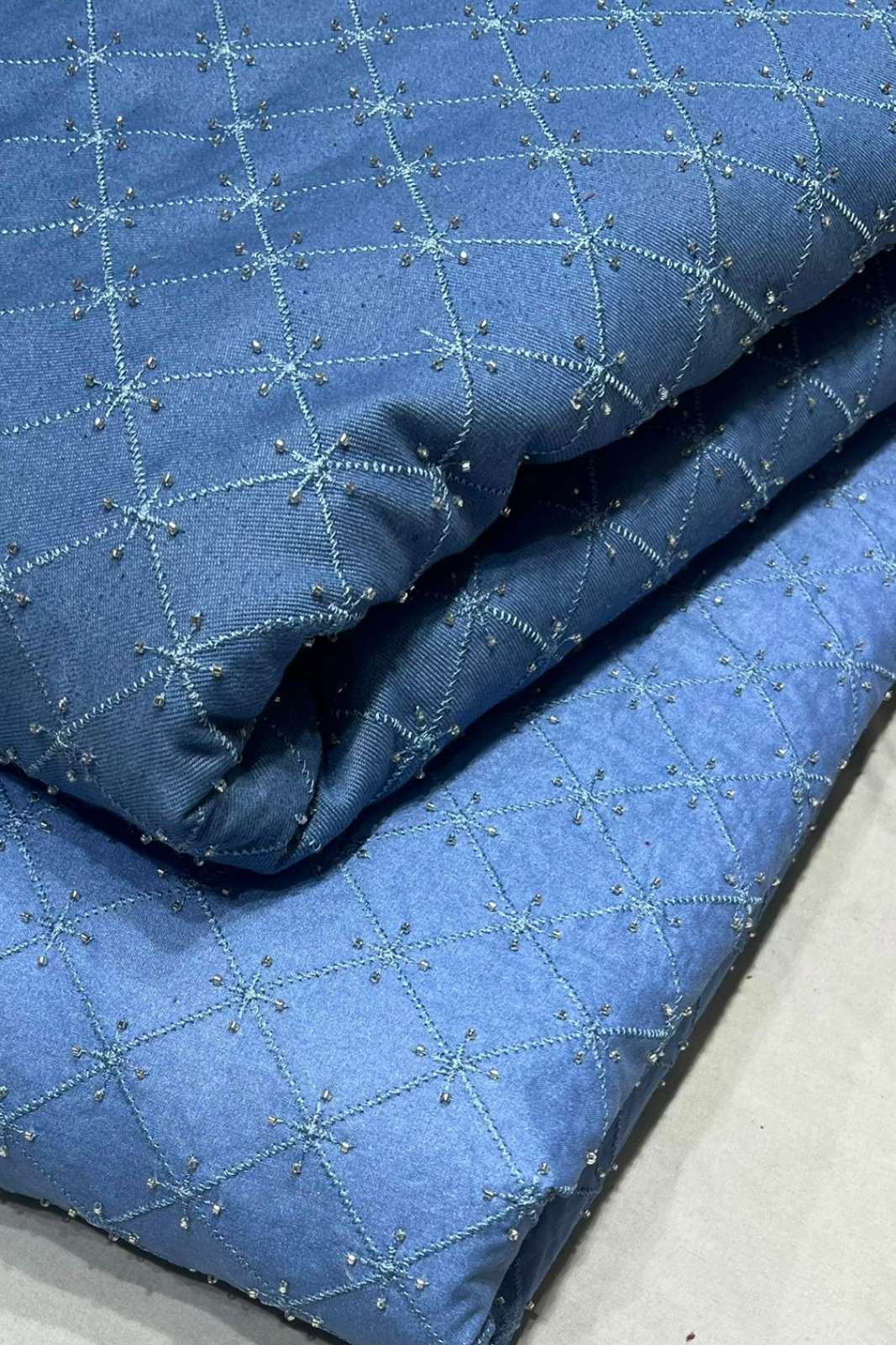 Shri Balaji Emporium A650 Cutdana and Embroidery Work Designer Denim Fabric