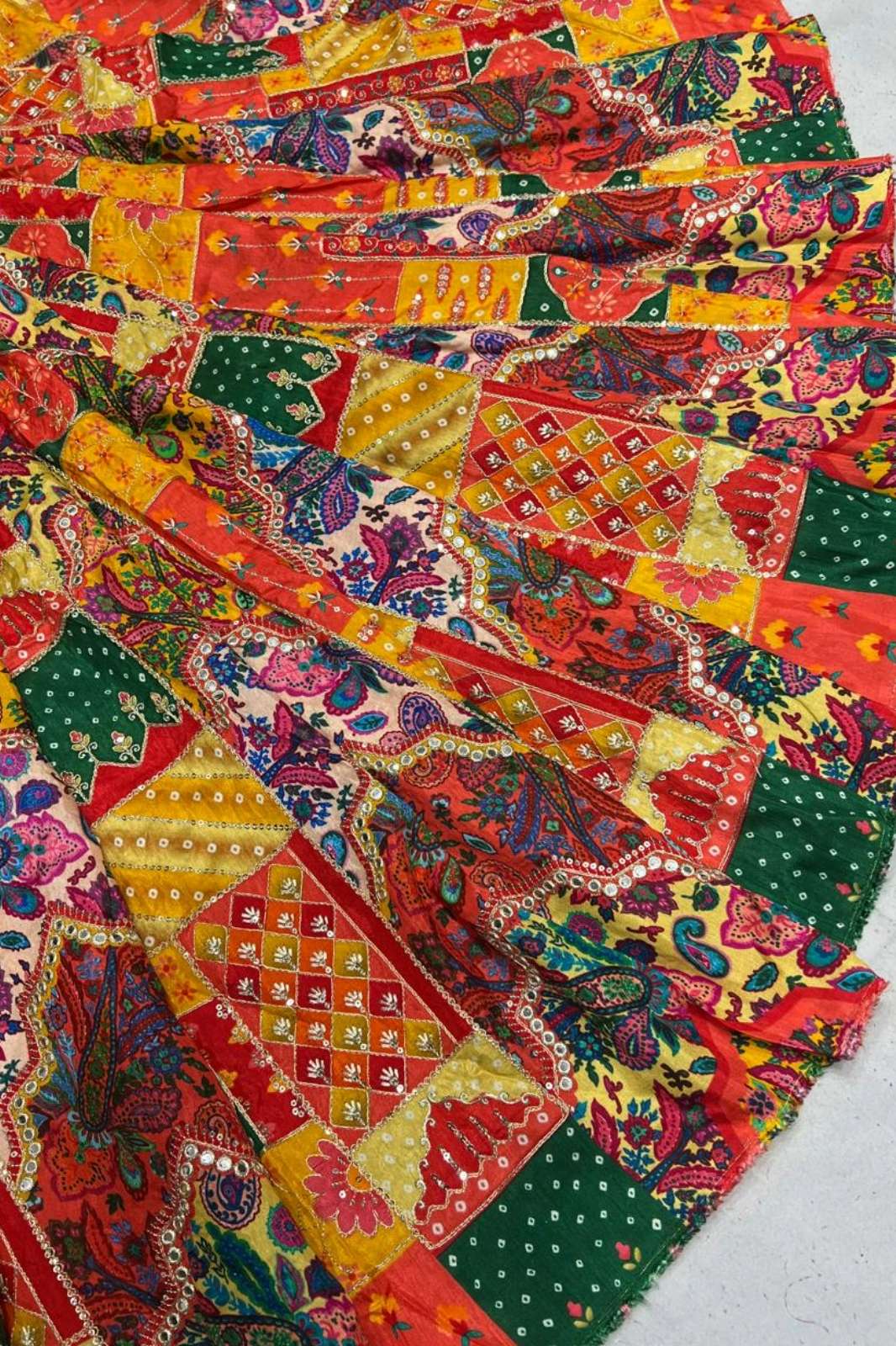 Shri Balaji Emporium A657 Position Print Embroidery Work Dola Silk Designer Fabric