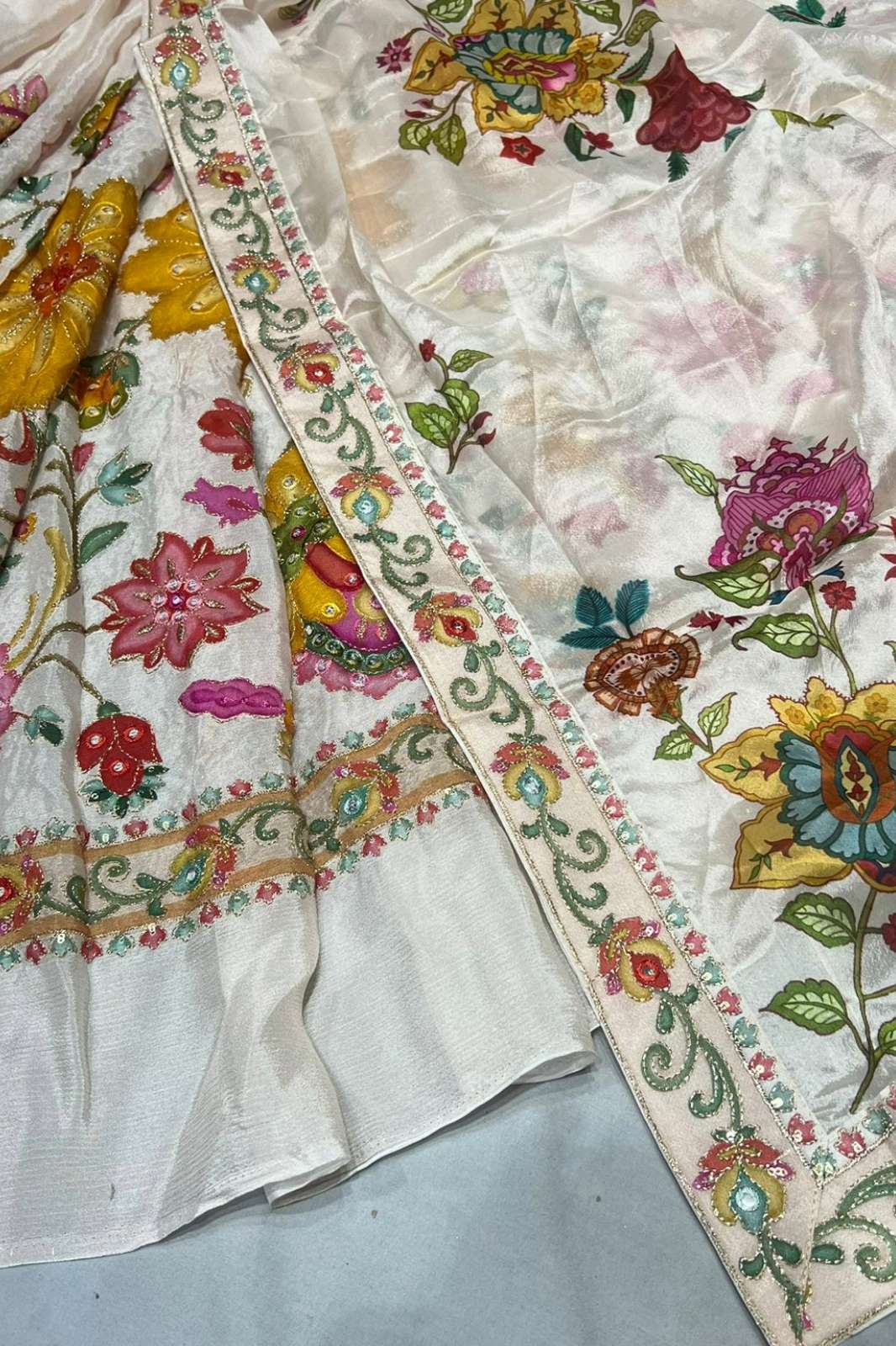 Shri Balaji Emporium A659 Position Print Embroidery Work Viscose Chinon Designer Fabric