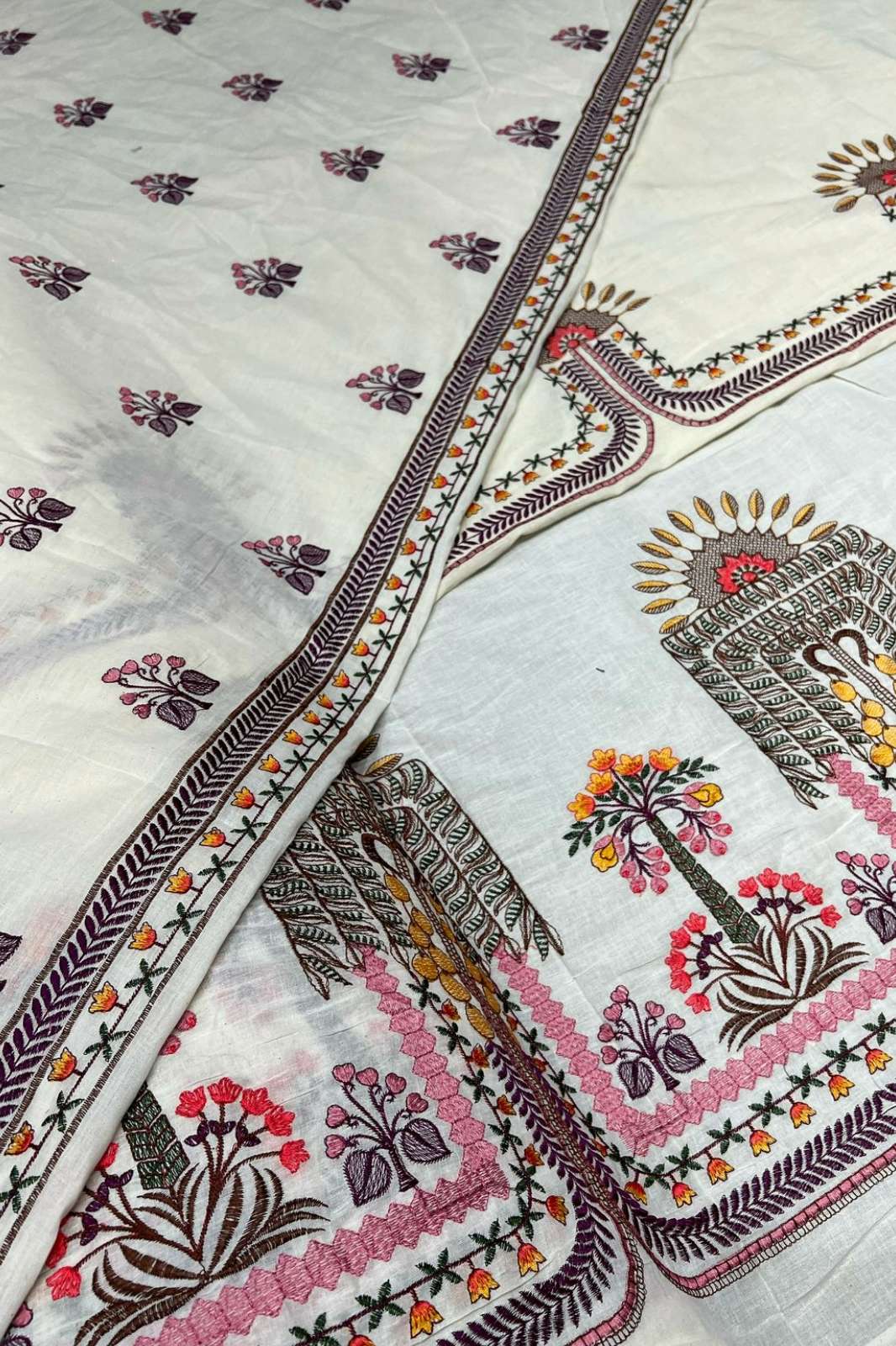 Shri Balaji Emporium A665 Embroidery Work Cotton Designer Fabric