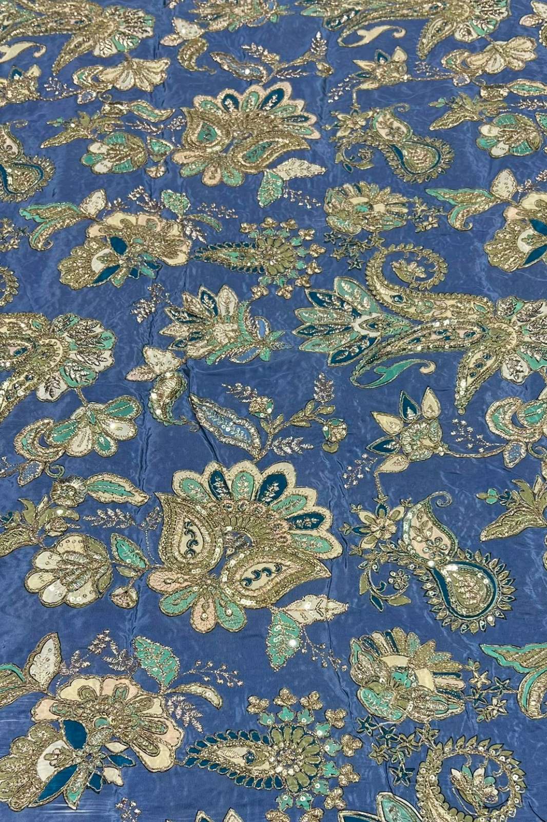 Shri Balaji Emporium A674 Position Print Embroidery Work Crepe Designer Fabric