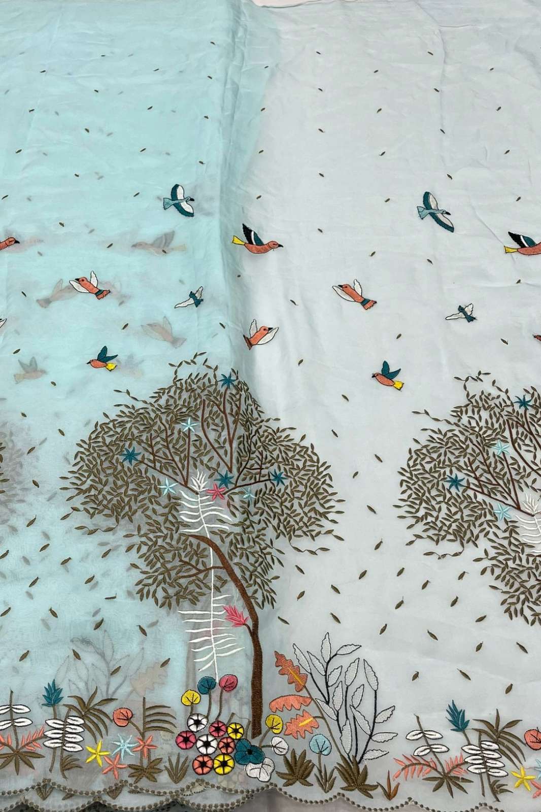 Shri Balaji Emporium A688 Cutwork & Embroidery Work Organza Designer Fabric