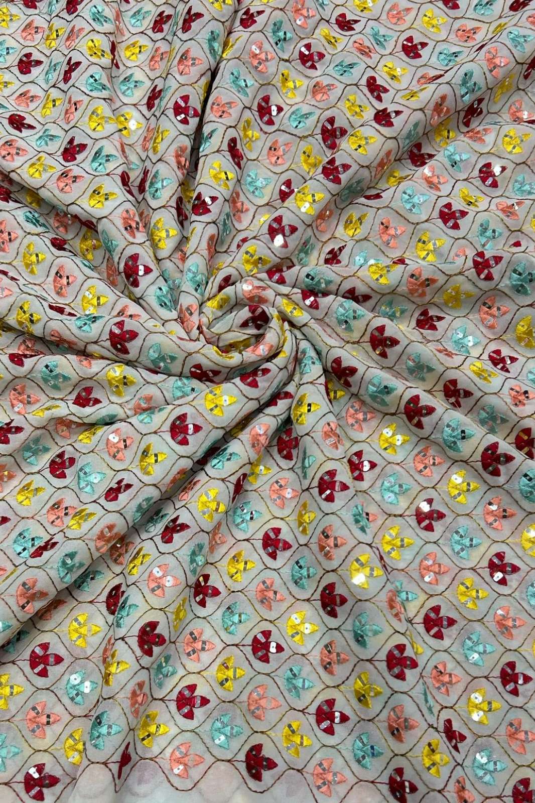 Shri Balaji Emporium A692 Intricate Embroidery Work Georgette Designer Fabric