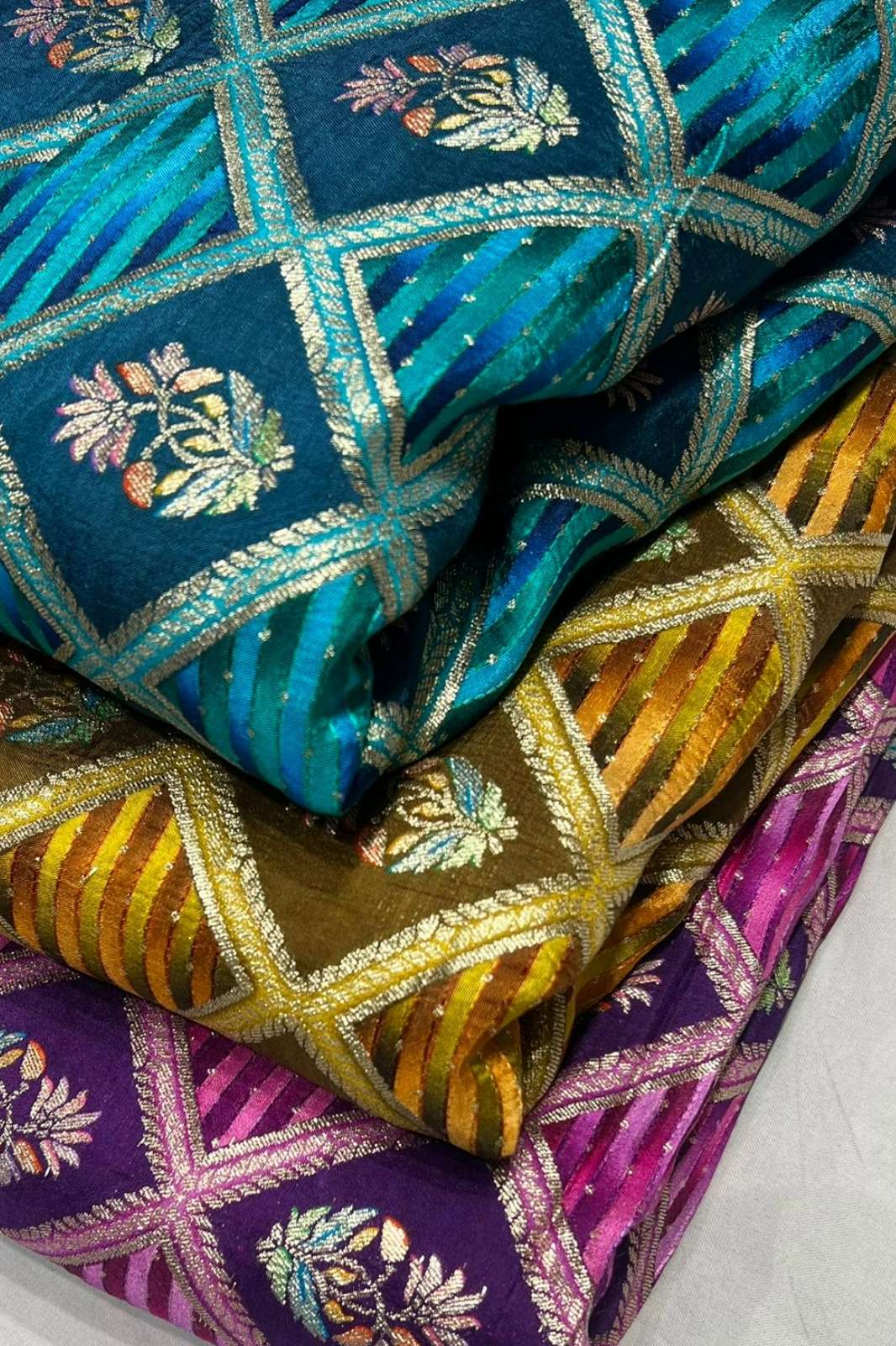 Shri Balaji Emporium A738 Jawuard Position Print Weaving Work Banarsi Dola Silk Designer Fabric