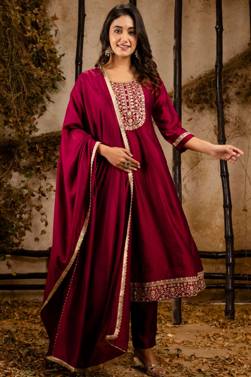 Shri Balaji Emporium BAHAAR Ready to Wear Viscose Rayon Party Wear Suit 