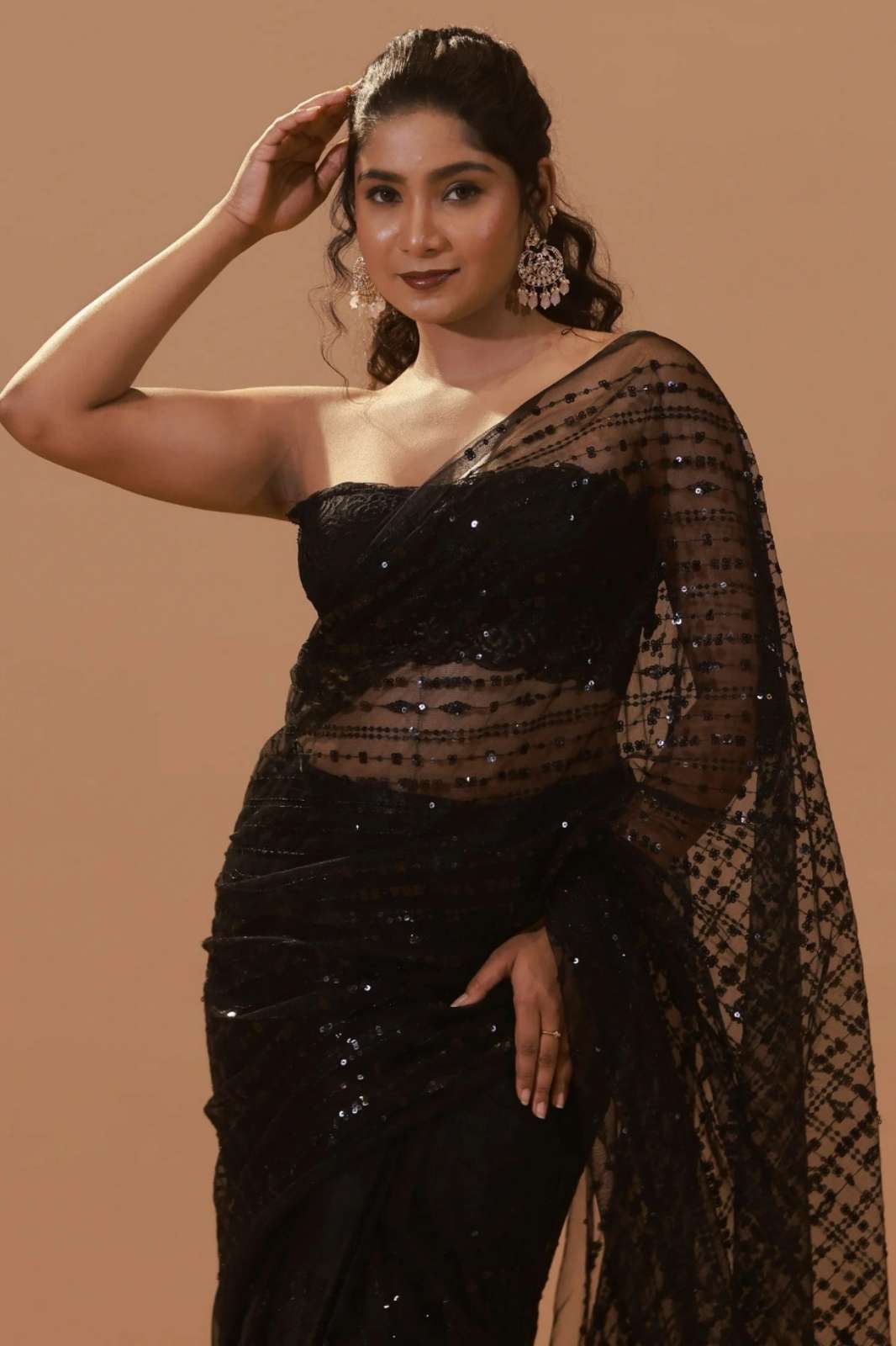 Shri Balaji Emporium BT352 Nylone Butterfly Net Sequnce Work Saree 