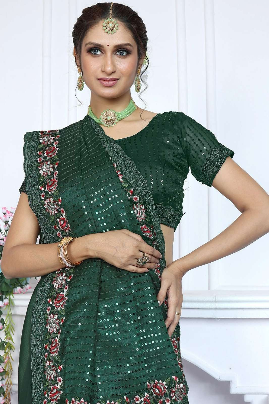 Shri Balaji Emporium BTSARANGI Beautiful Premium Jimmy chow Silk Saree