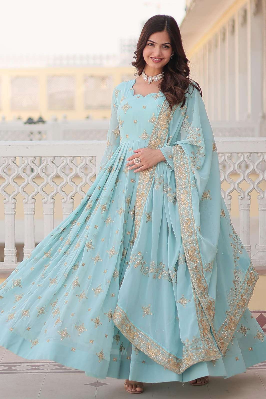 Shri Balaji Emporium KA1102 Ready to Wear Faux Georgette Party Wear Anarkali Suit