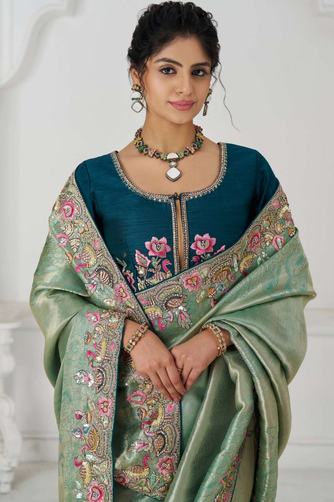 Shri Balaji Emporium KF111 Dola Viscouse Silk Sequins Embroidery Wedding Wear Saree