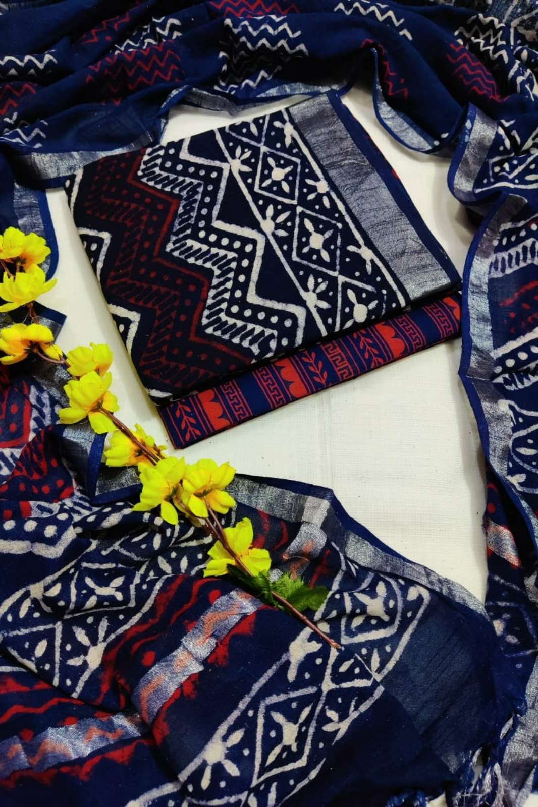 Shri Balaji Emporium RF13528 Bagru Hand Block Printed Linen Suits