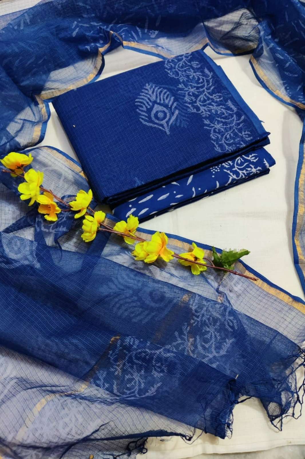 Shri Balaji Emporium RF13589 Hand Block Printed Kota Doriya Suit 