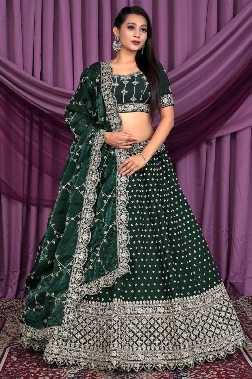 Shri Balaji Emporium SBG Wedding Wear Embroidered Fandy Fabric Lehenga Choli