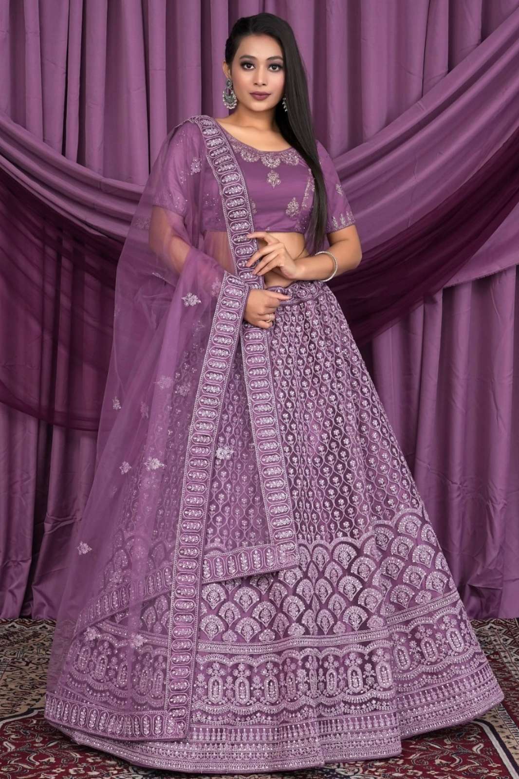 Shri Balaji Emporium SBG Wedding Wear Embroidered Net Lehenga Choli