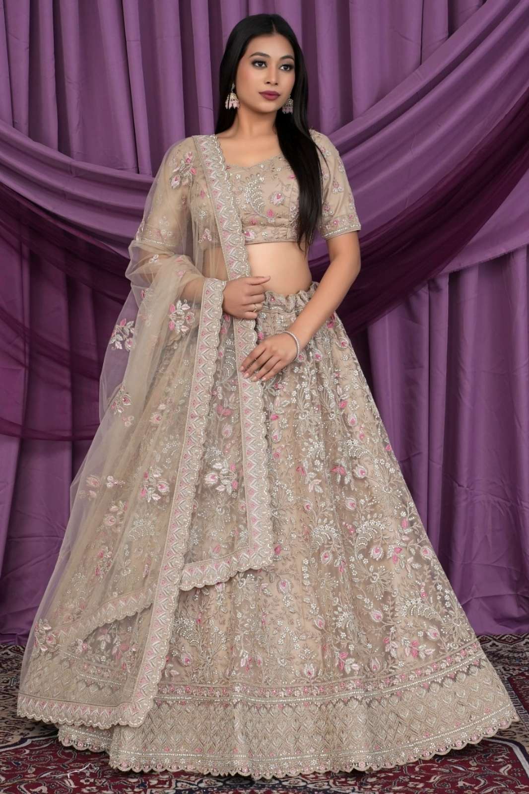 Shri Balaji Emporium SBG Wedding Wear Embroidered Net Lehenga Choli