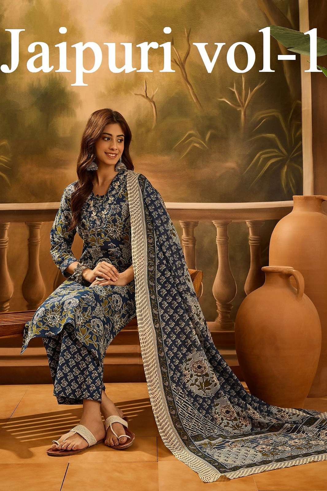 SHRI BALAJI JAIPURI VOL 1 COTTON PRINTED READY TO WEAR KURTIES